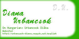 diana urbancsok business card