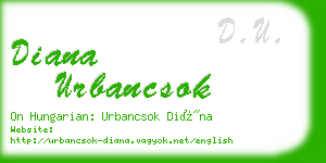 diana urbancsok business card